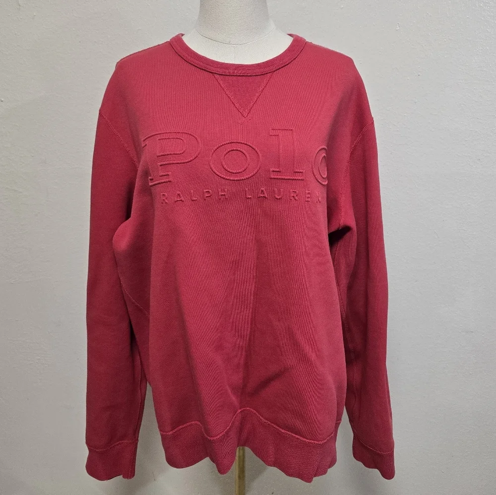 Polo Ralph Lauren Embossed Sweatshirt Red Size Large